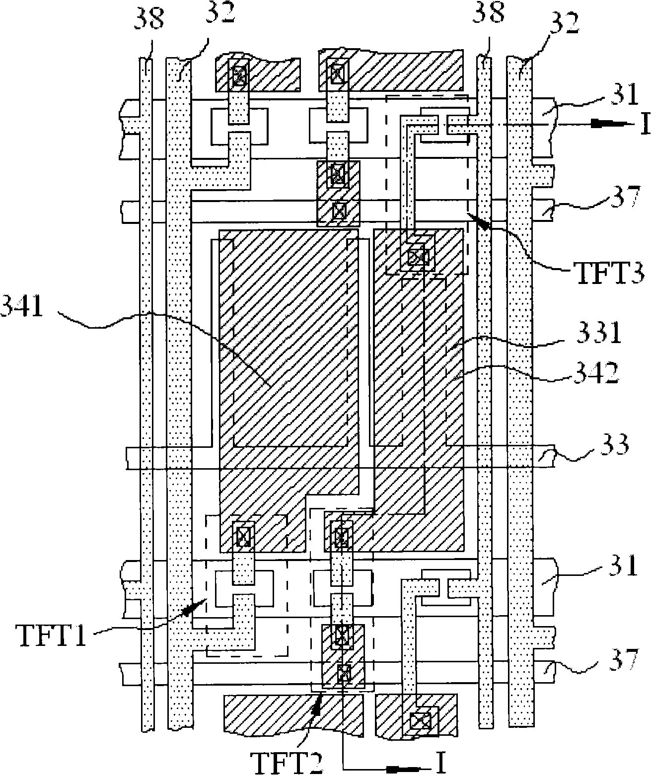 Touch control type liquid crystal display array substrates and LCD device