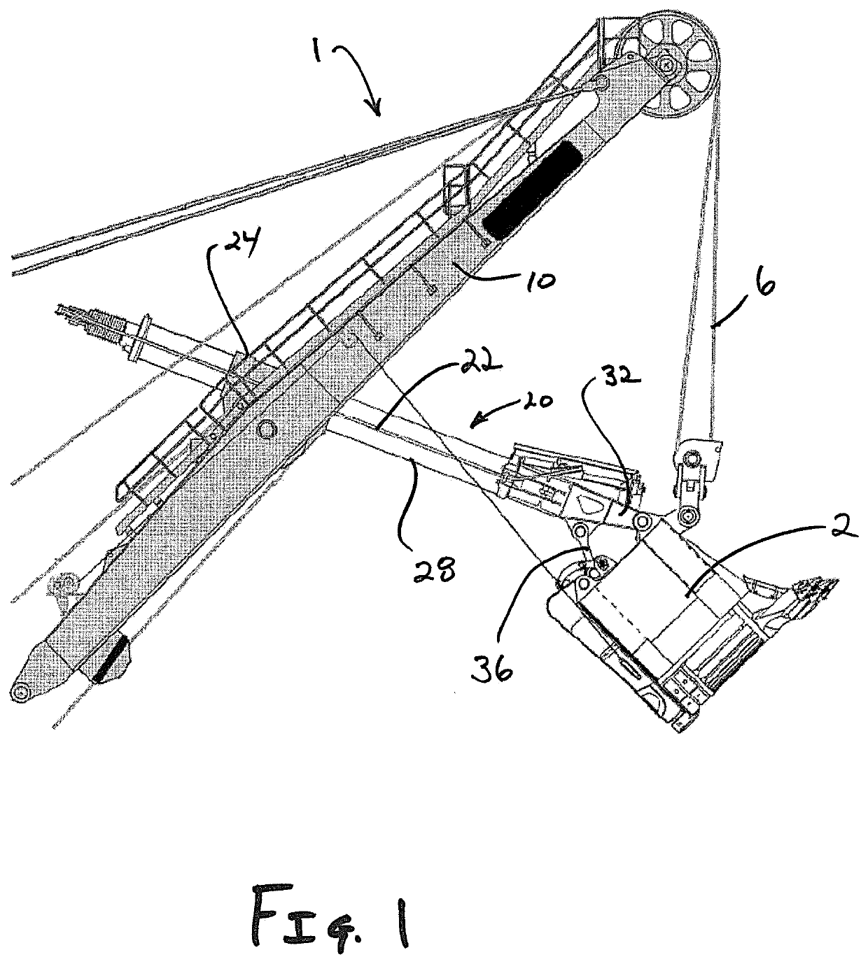 Dipper handle assembly for a power shovel