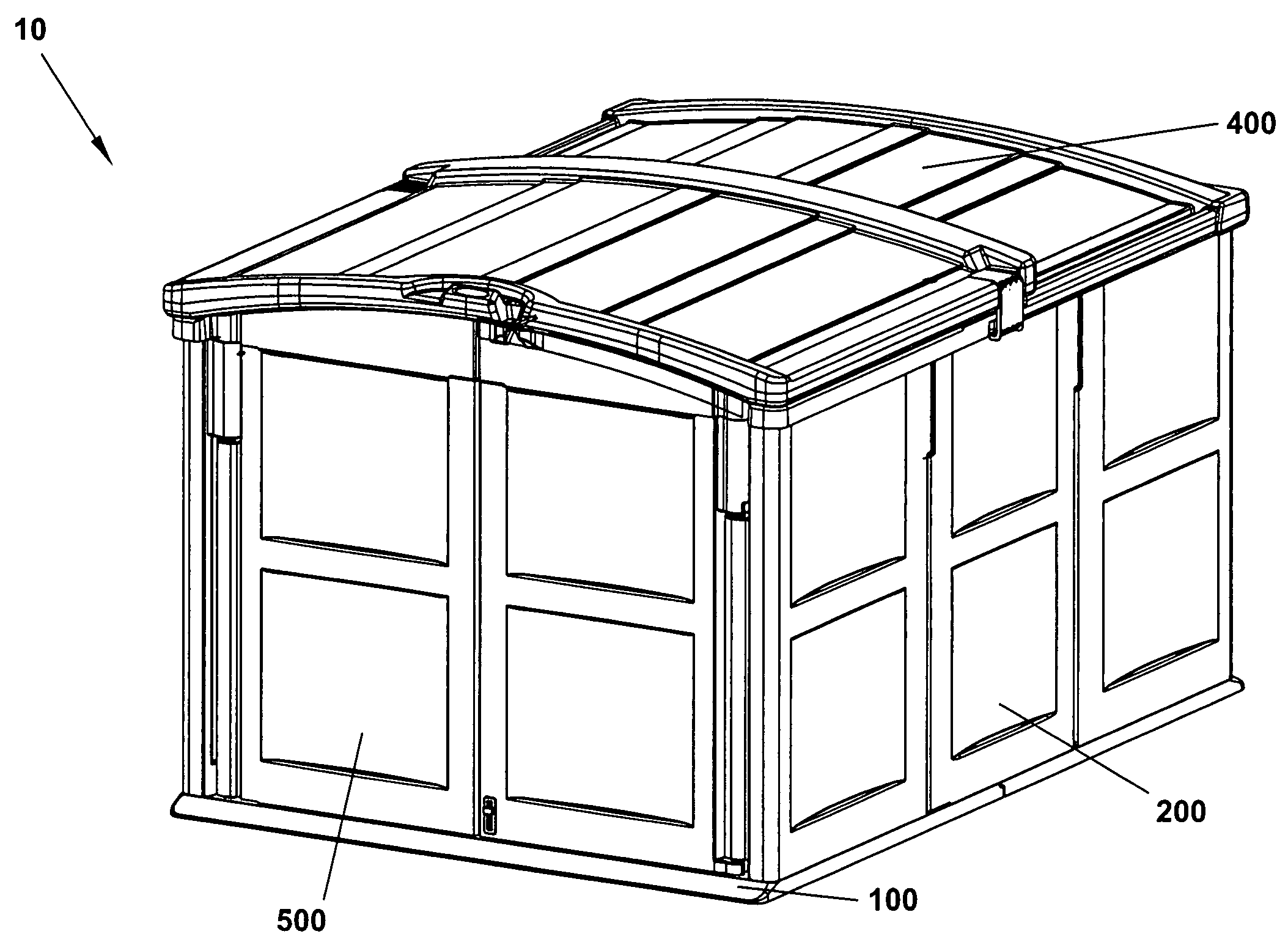 Low profile plastic panel enclosure