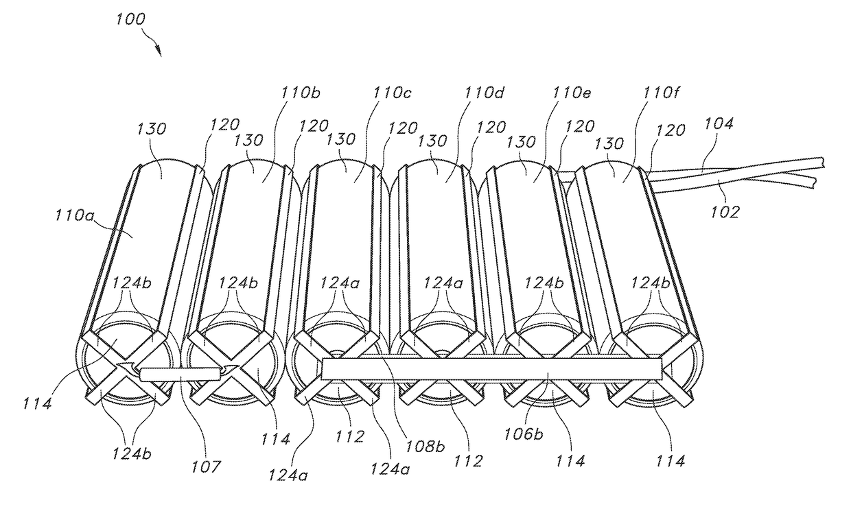 Battery pack with reduced magnetic field emission