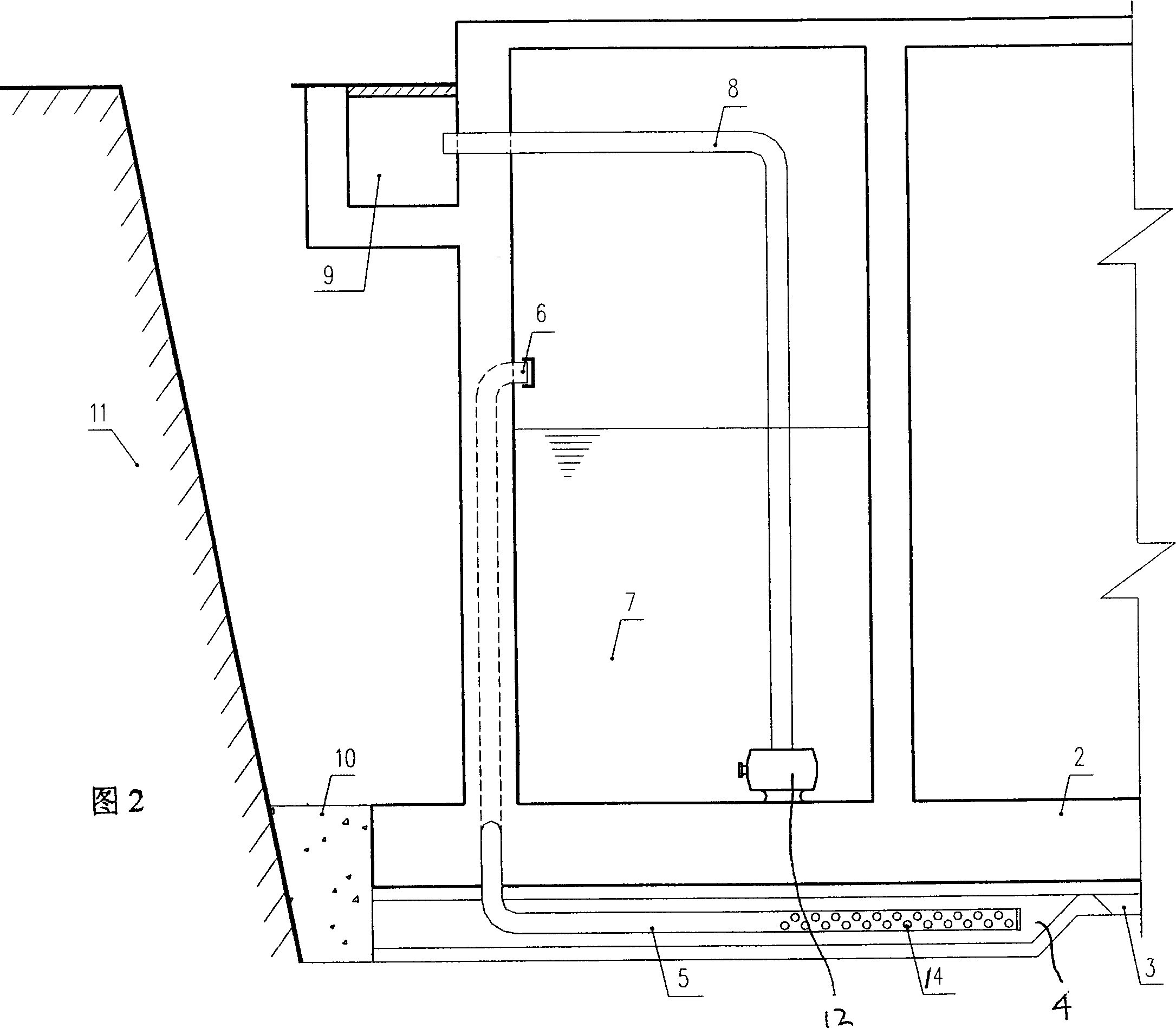 Drainage and anti-float method for underground building and its used device