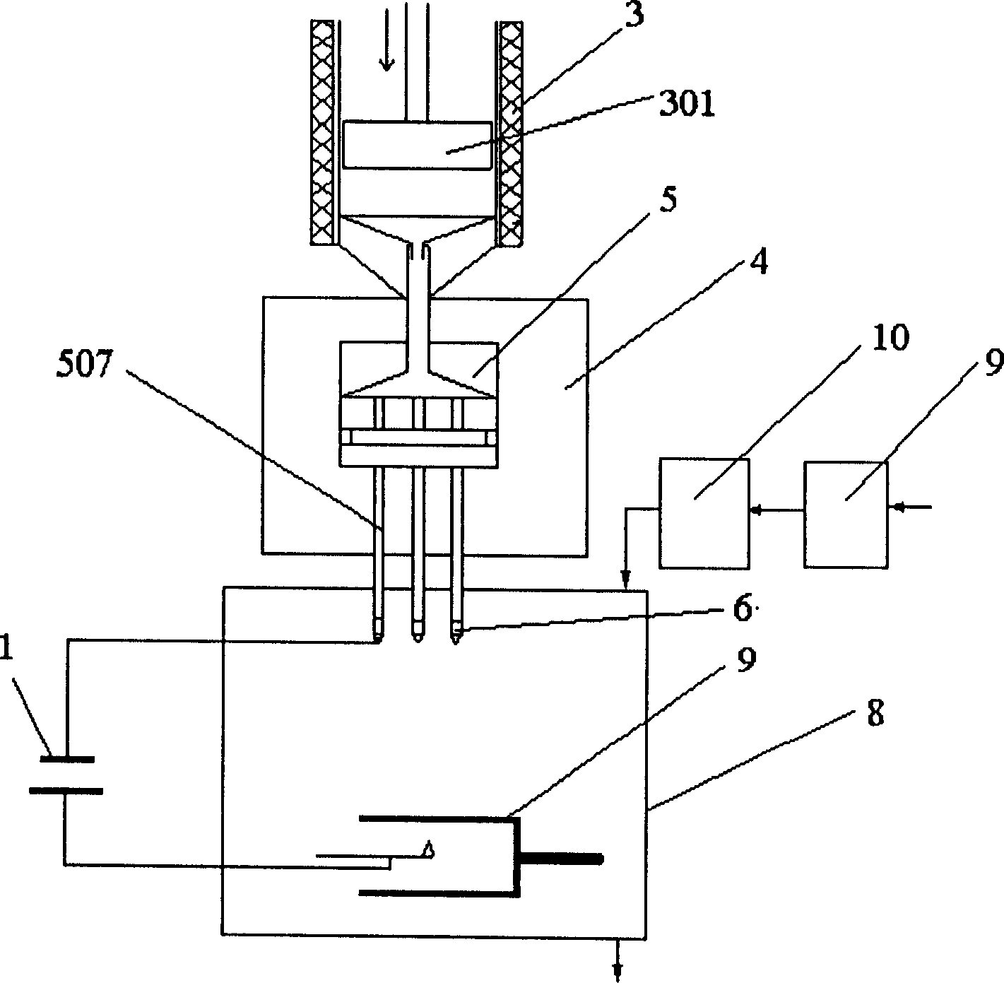 Atmosphere controllable static spinning device and industrial application thereof