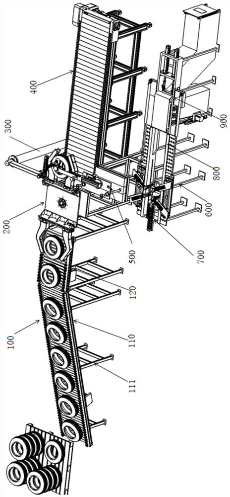 Full-automatic waste tire circular-cutting and tire bead cutting and wire stripping system and method