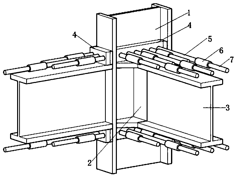 Quick-split type H-shaped steel concrete beam column connection node