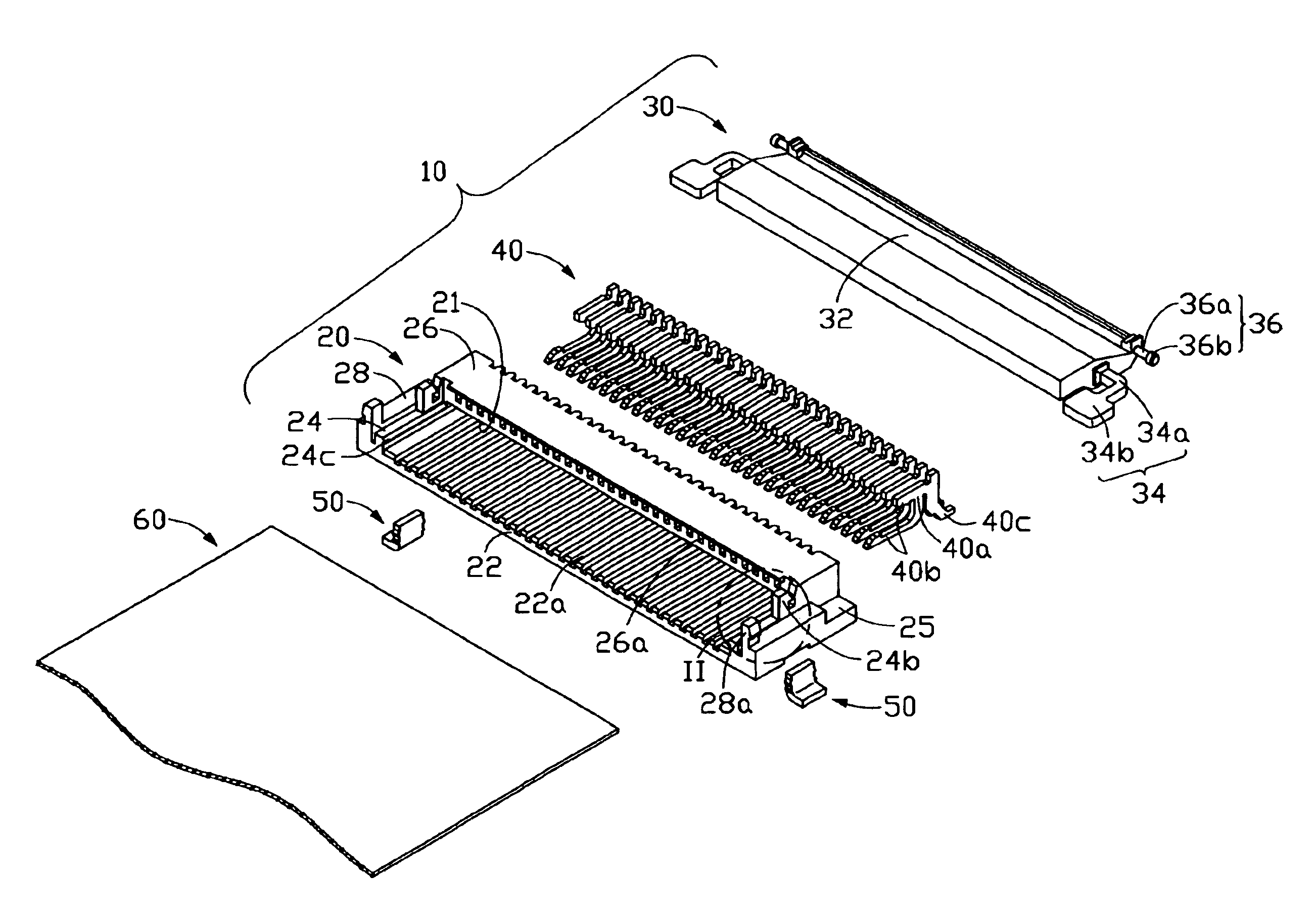 Electrical connector for flat cable