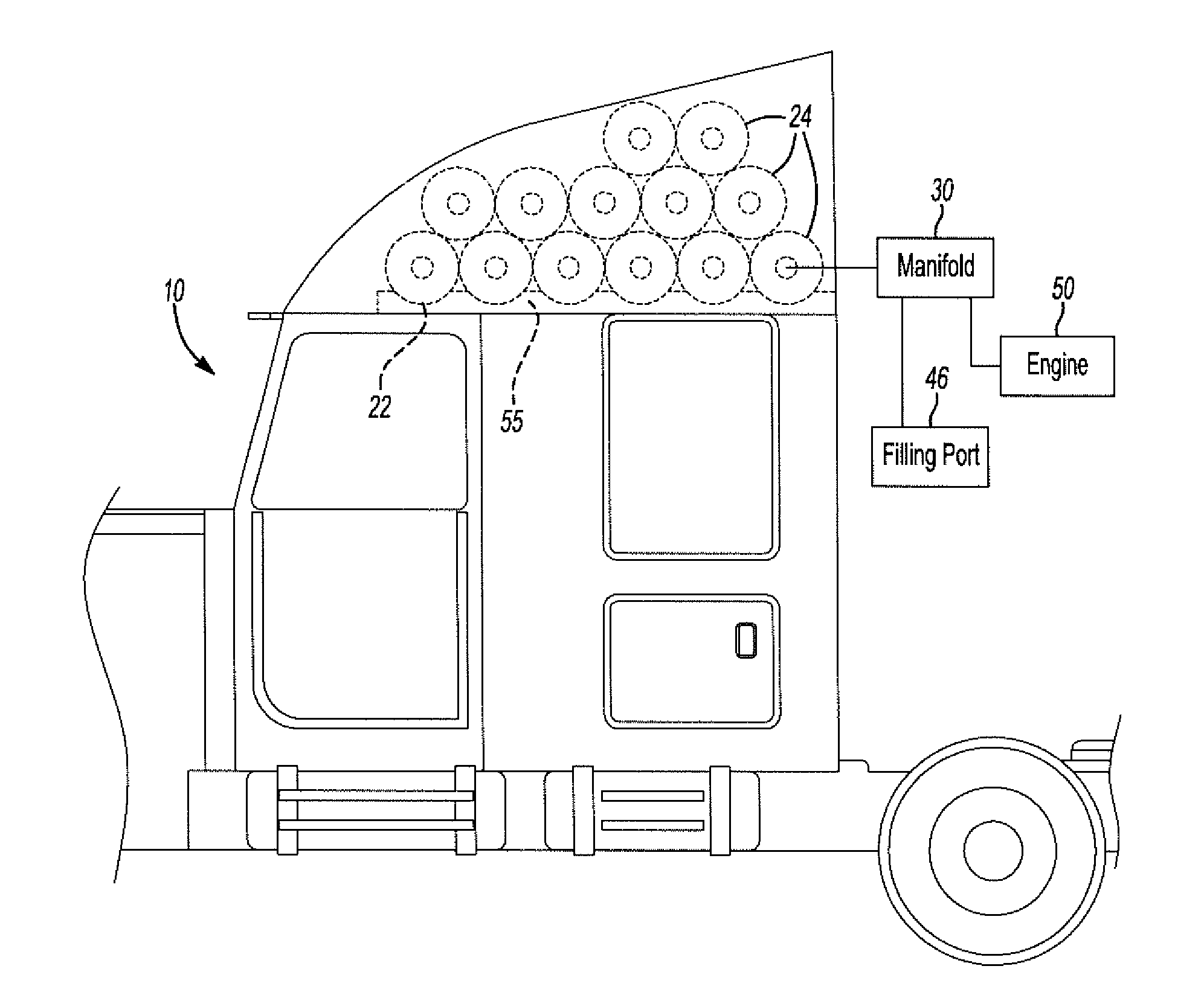 Method and apparatus for mounting cng/ang tanks to heavy trucks