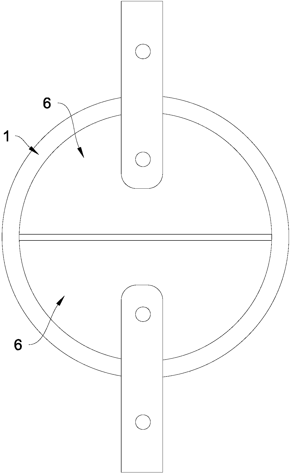 Self-tightening round tube hoop tension testing device capable of keeping curvature of round tube