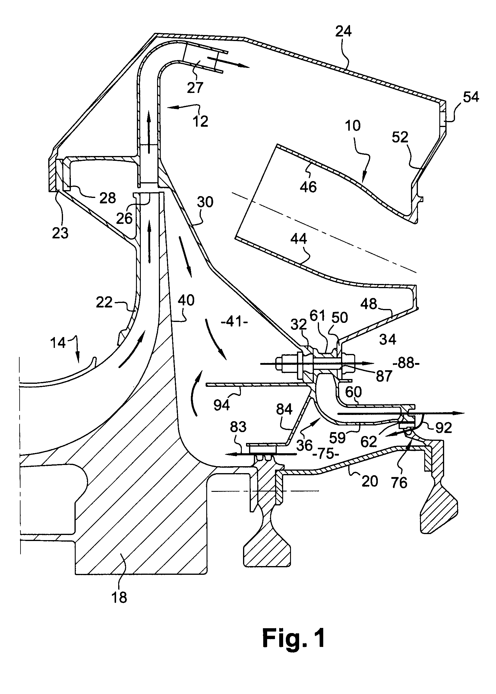 Turbomachine comprising a system for cooling the downstream face of an impeller of a centrifugal compressor