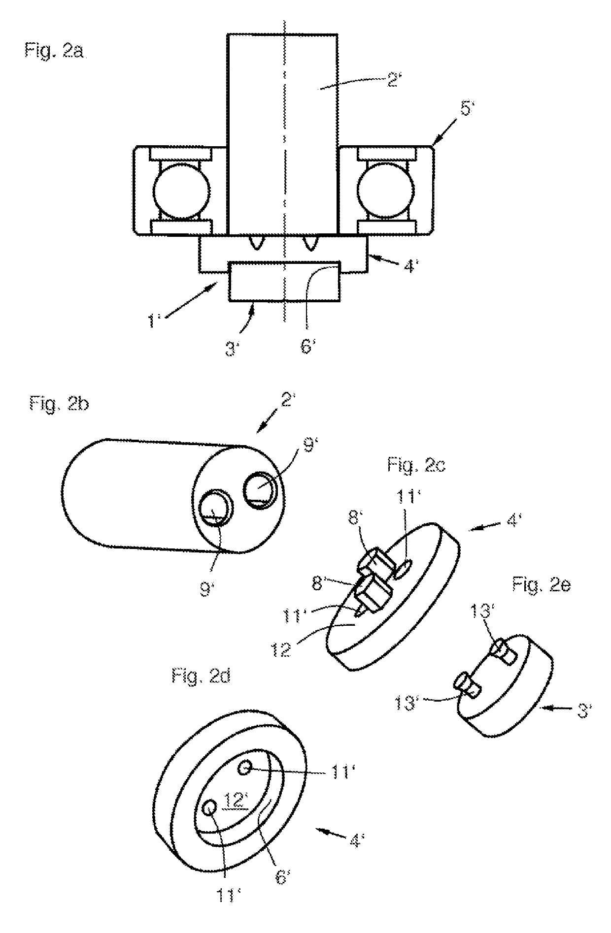 Magnet and adapter assembly for mounting on a shaft end of an electric drive