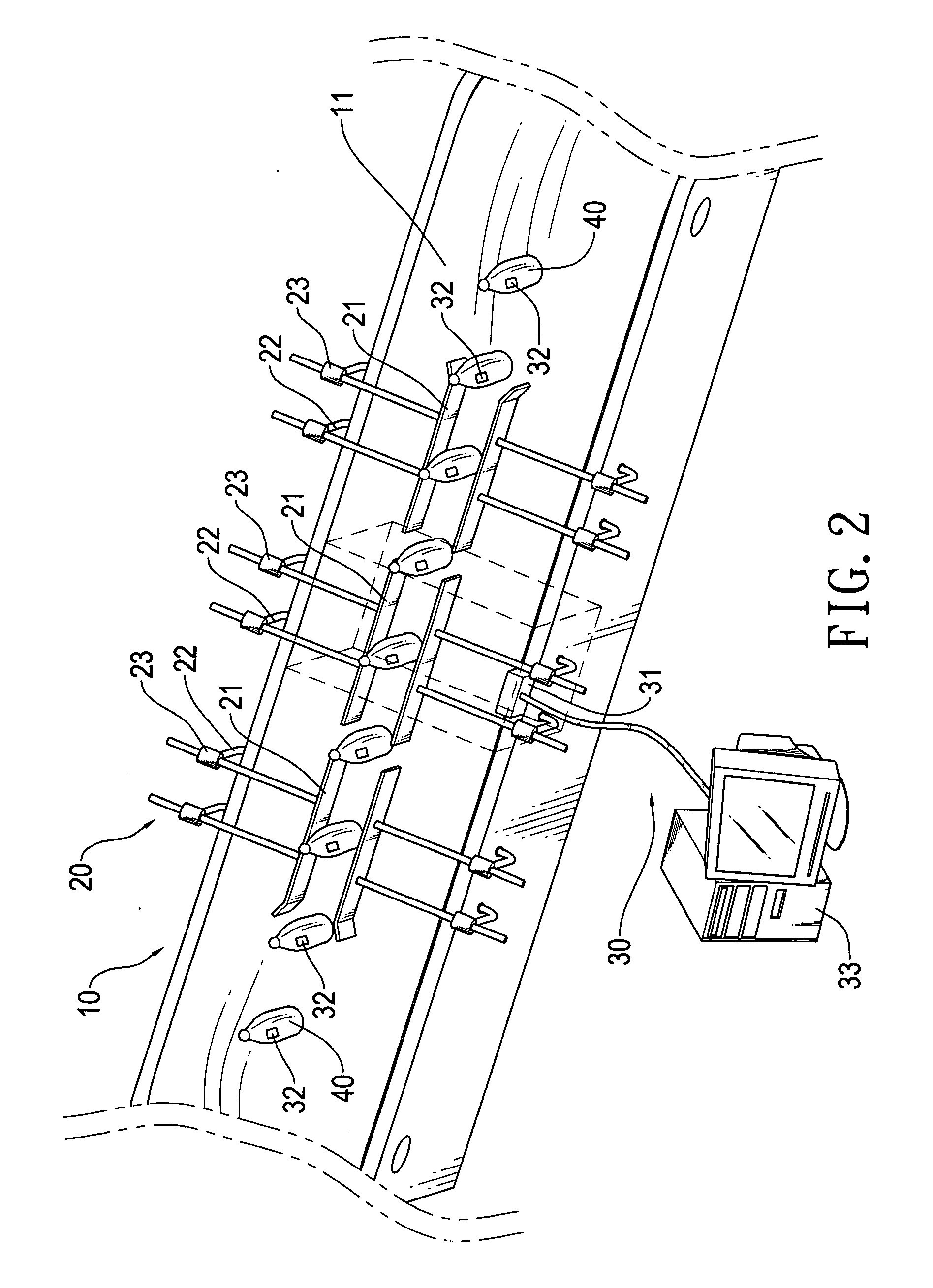 Electronic tag testing device and method