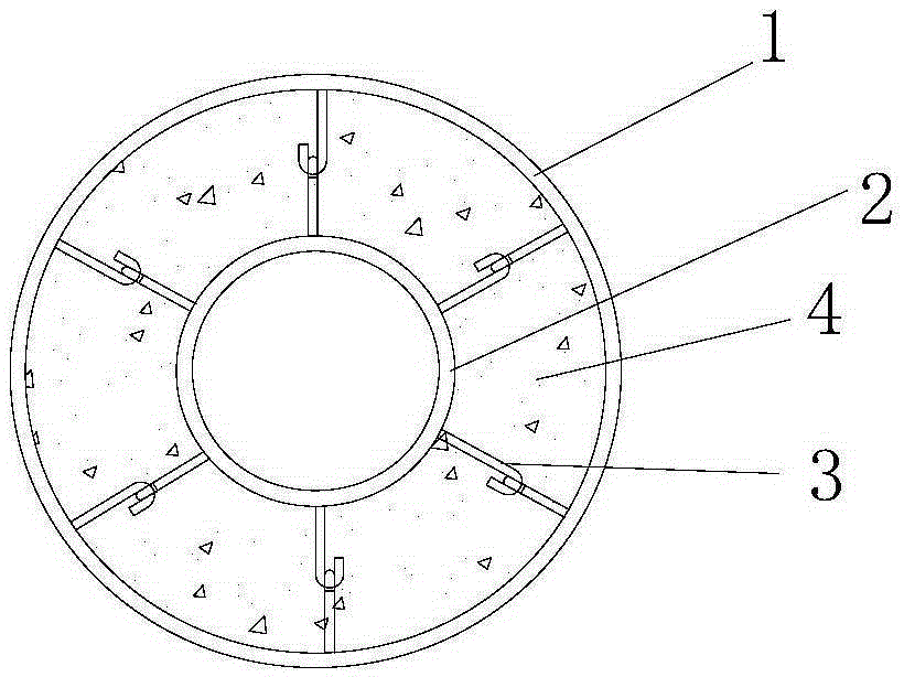 A scs concrete filled steel pipe pier with a built-in transverse connection structure at the end