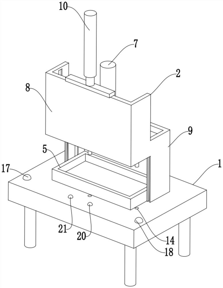 Lifting type positioning device for luggage production