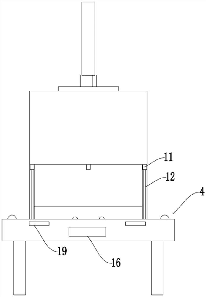 Lifting type positioning device for luggage production