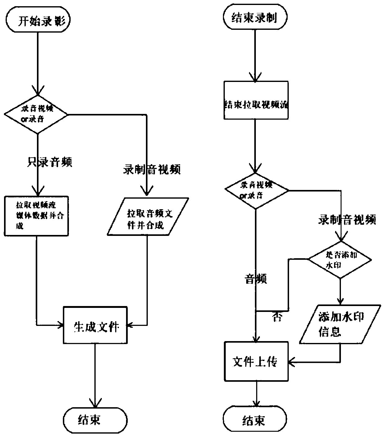 Audio and video remote double-recording system