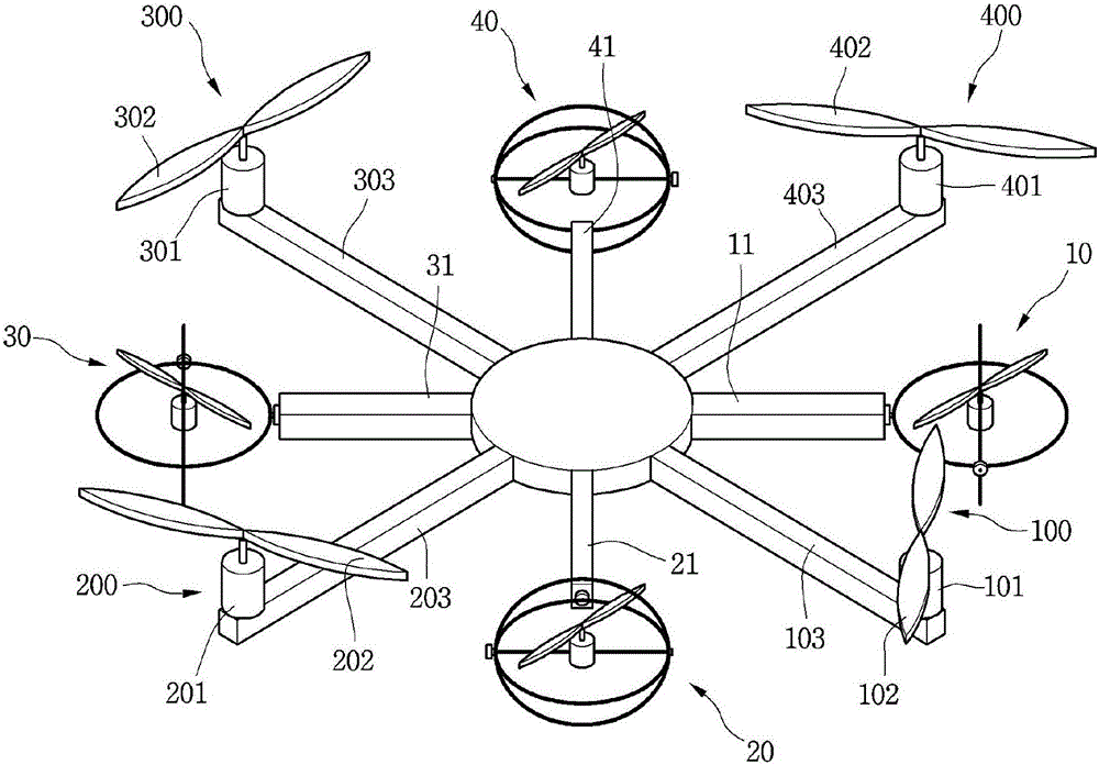 Multi-rotor type unmanned aerial vehicle available for adjusting direction of thrust