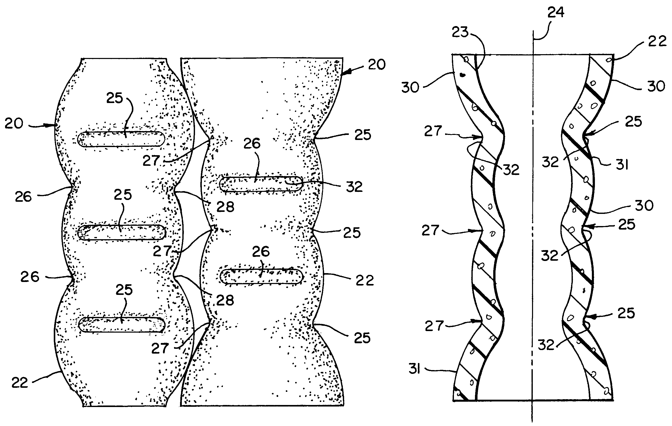 Load bearing or cushioning elements and method of manufacture