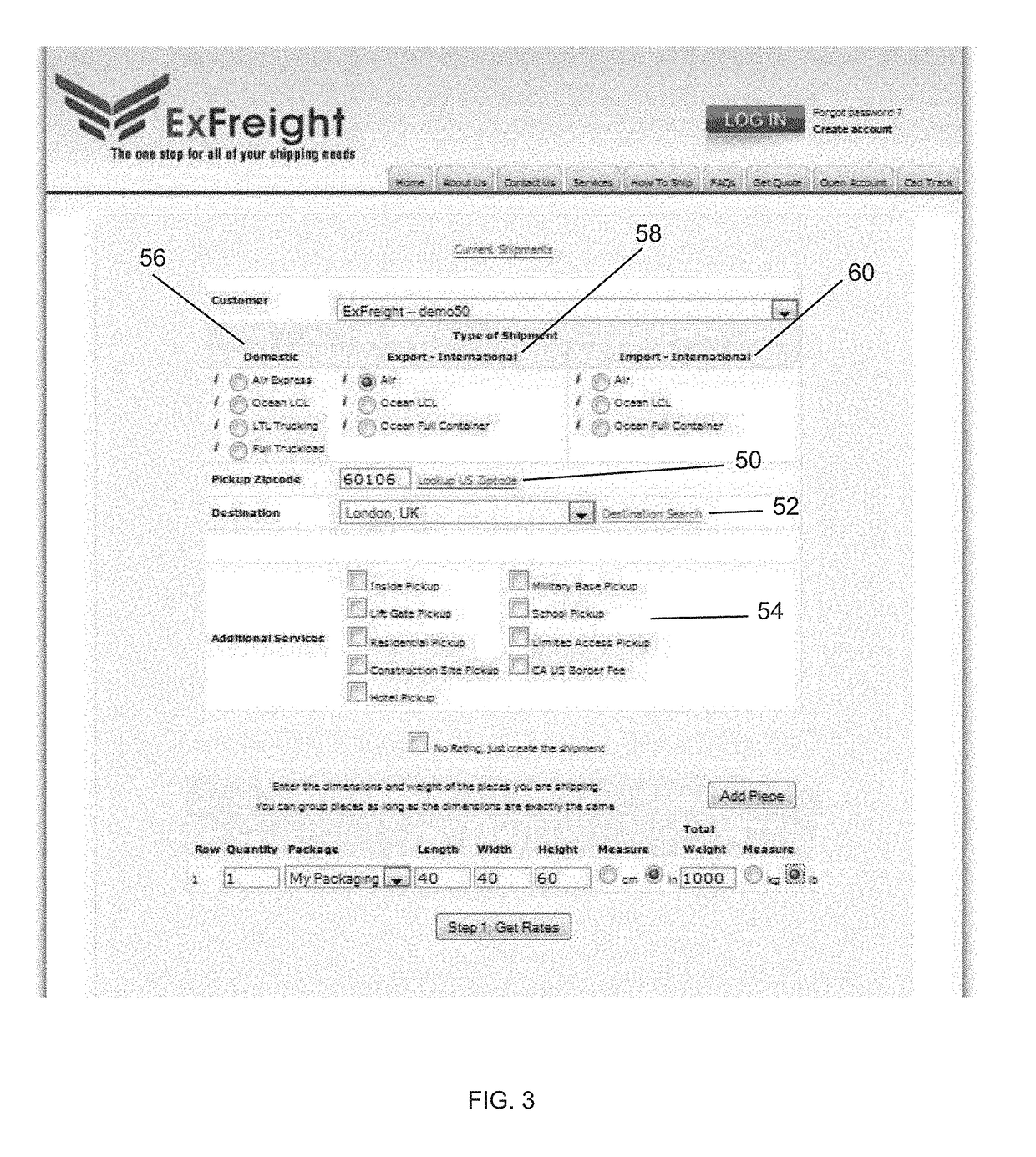 Process of combining multiple carriers for international shipping