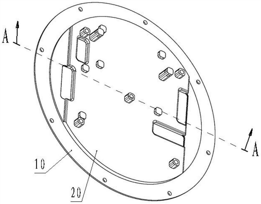 Lettering and paint embedding method for thin plate disc-shaped duralumin bottom plate part