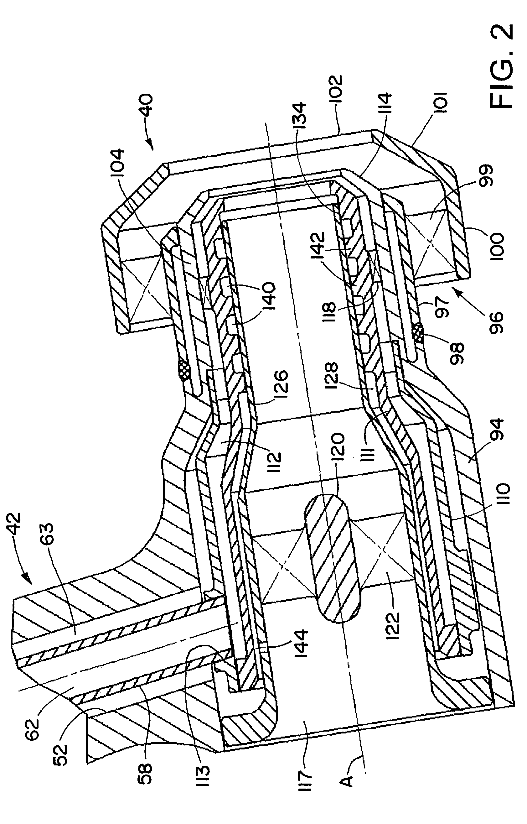 Fuel injector nozzles, with labyrinth grooves, for gas turbine engines