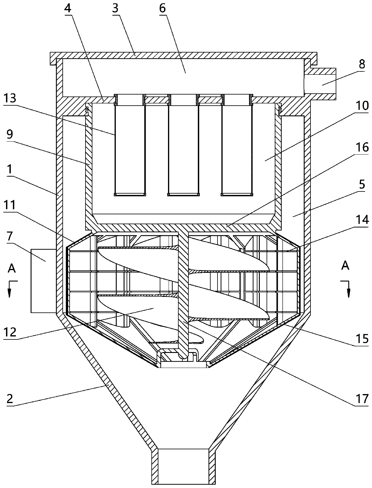 A multi-stage filter dust collector