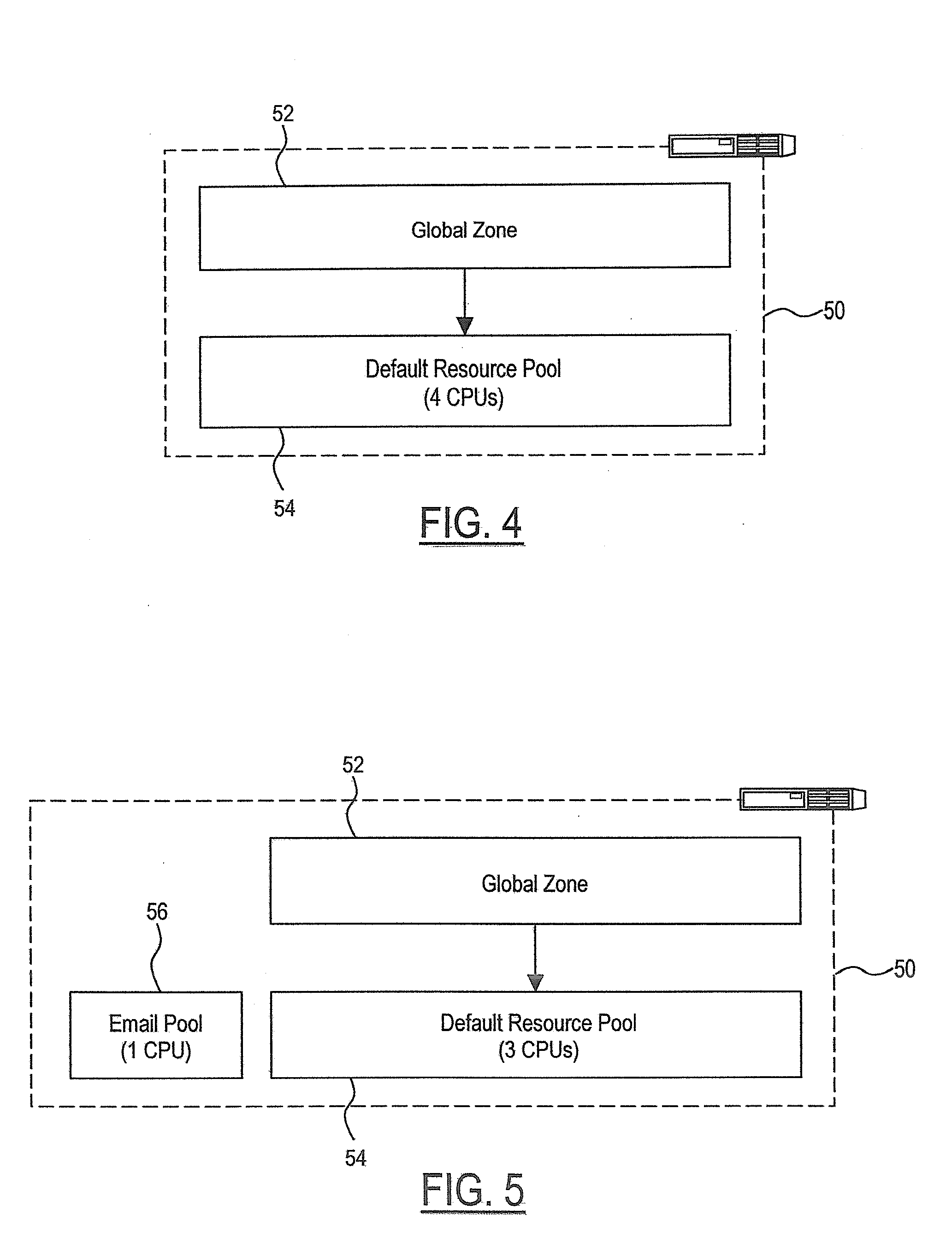 Swap cap resource control for use in virtualization