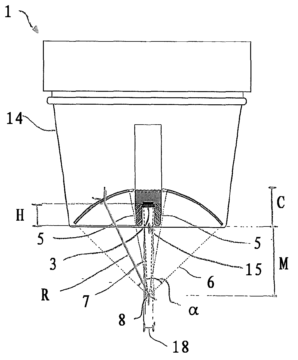 Ultrasound probe head comprising an imaging transducer with a shielding element