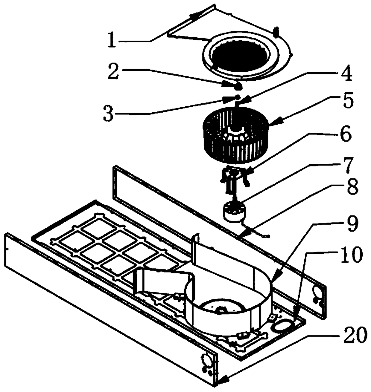 Double-fulcrum fan structure and cabinet air conditioner