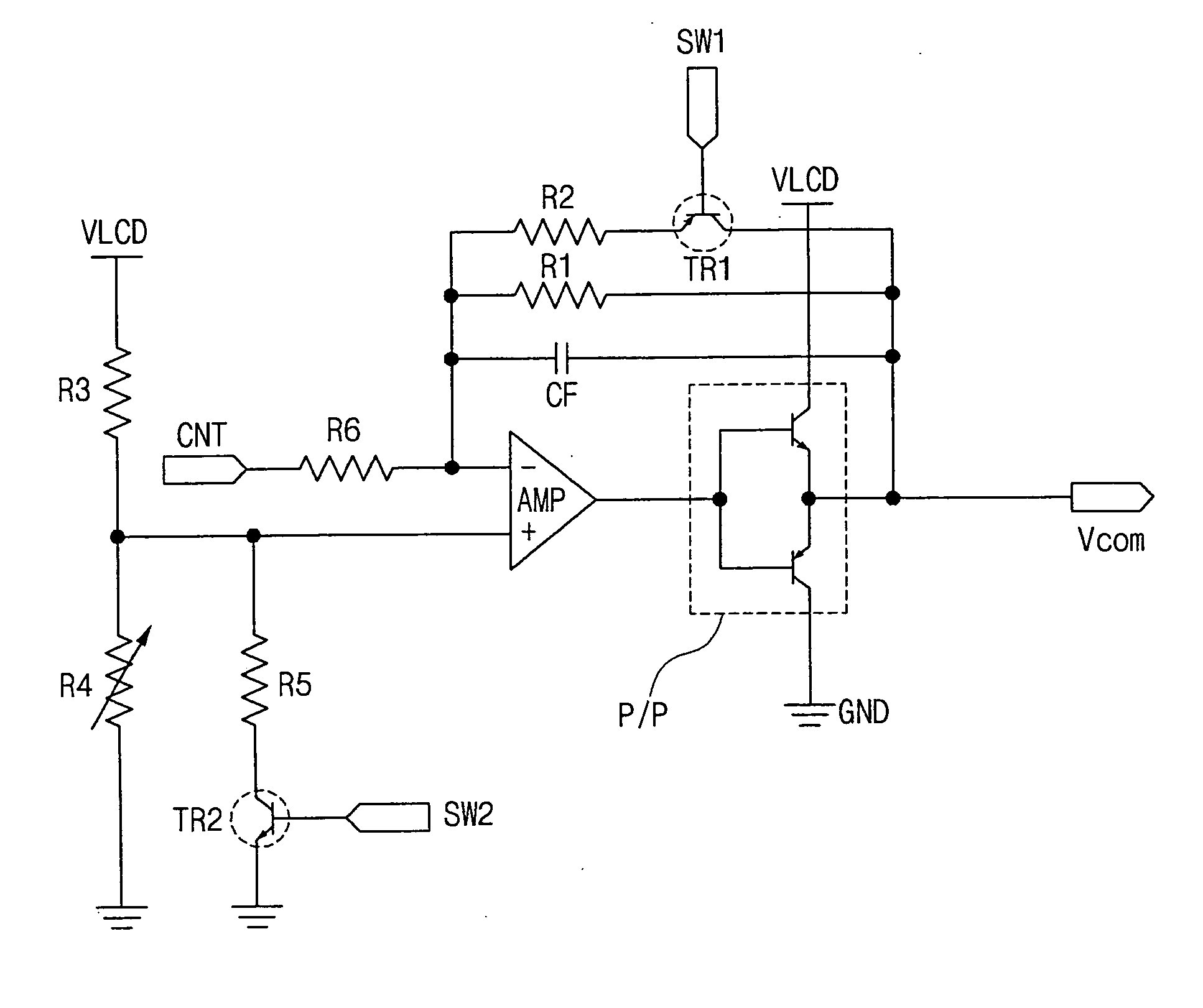 Common voltage source integrated circuit for liquid crystal display device