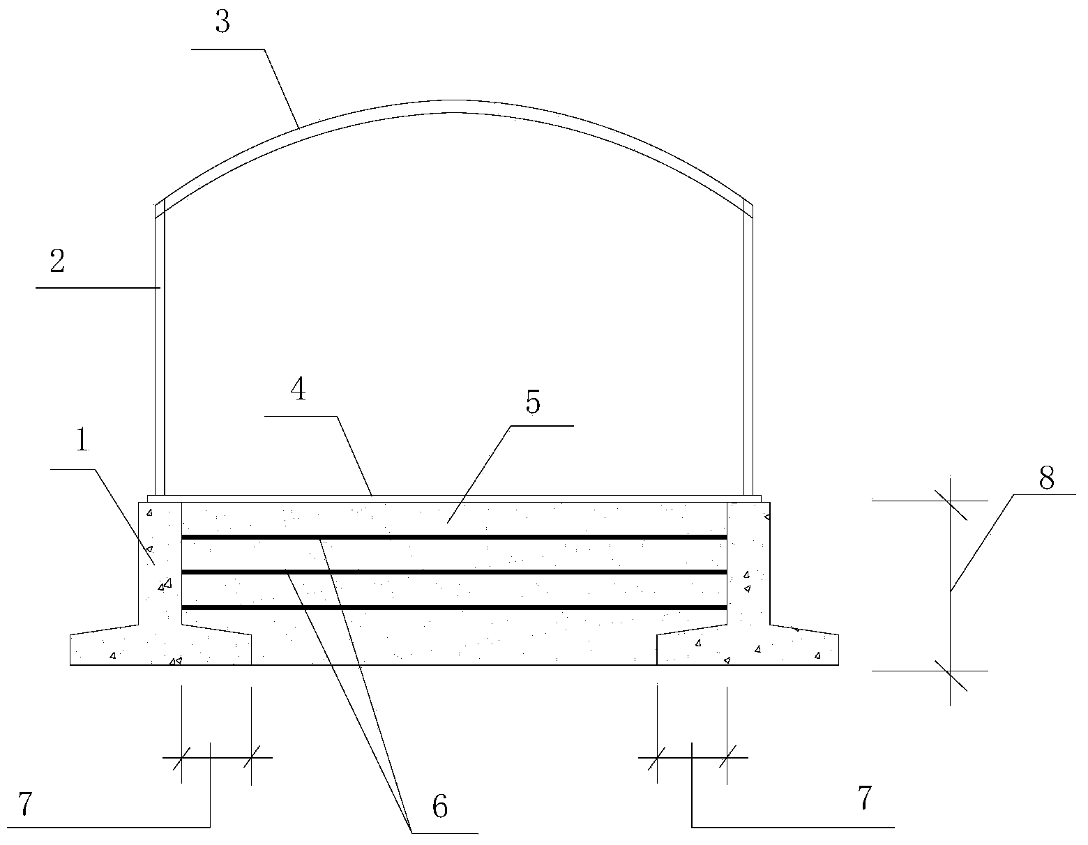 Low-pressure vault steel storage tank foundation