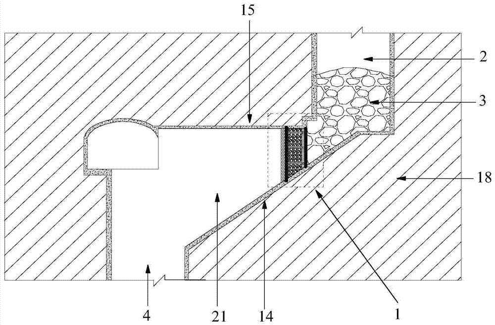 Blocking structure and construction method for anti-rock impact of slip-breaking system under construction