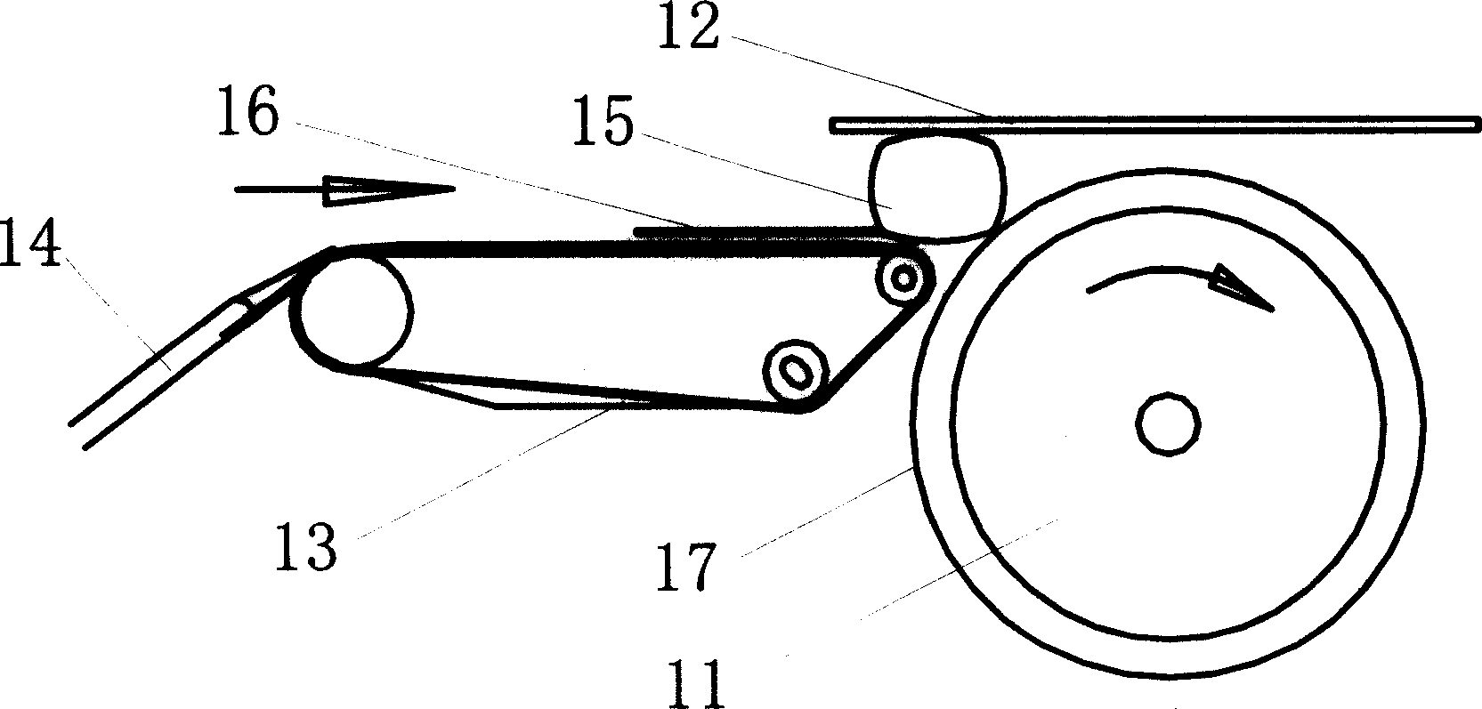 Roller wheel mark rubbing device for mark sticking machine