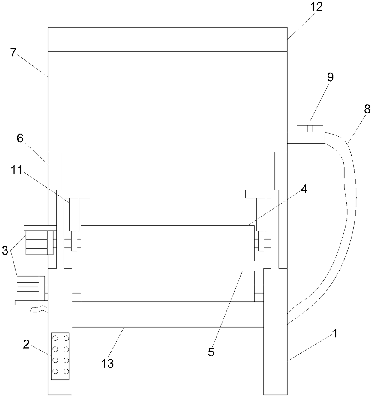 Roller brush equipment for medical package bag labels and using method thereof