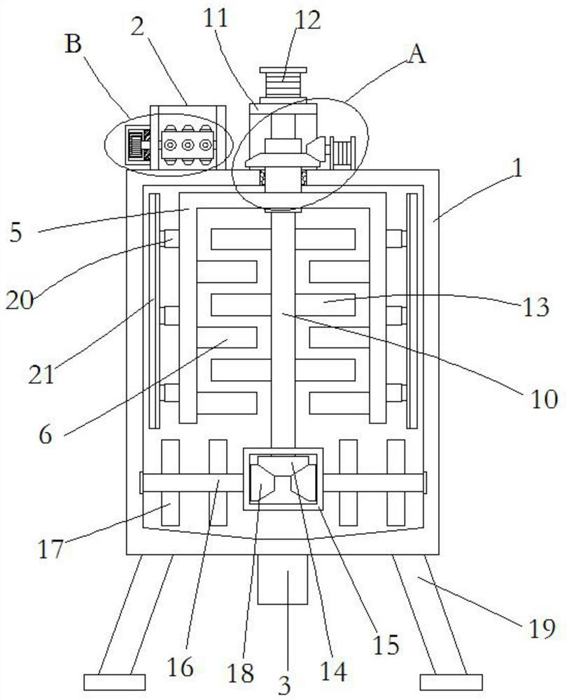 Anti-caking type mixing device for microbial fertilizer