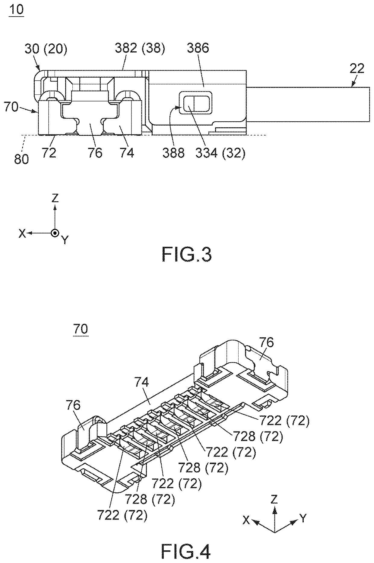 Connector, harness and connector assembly