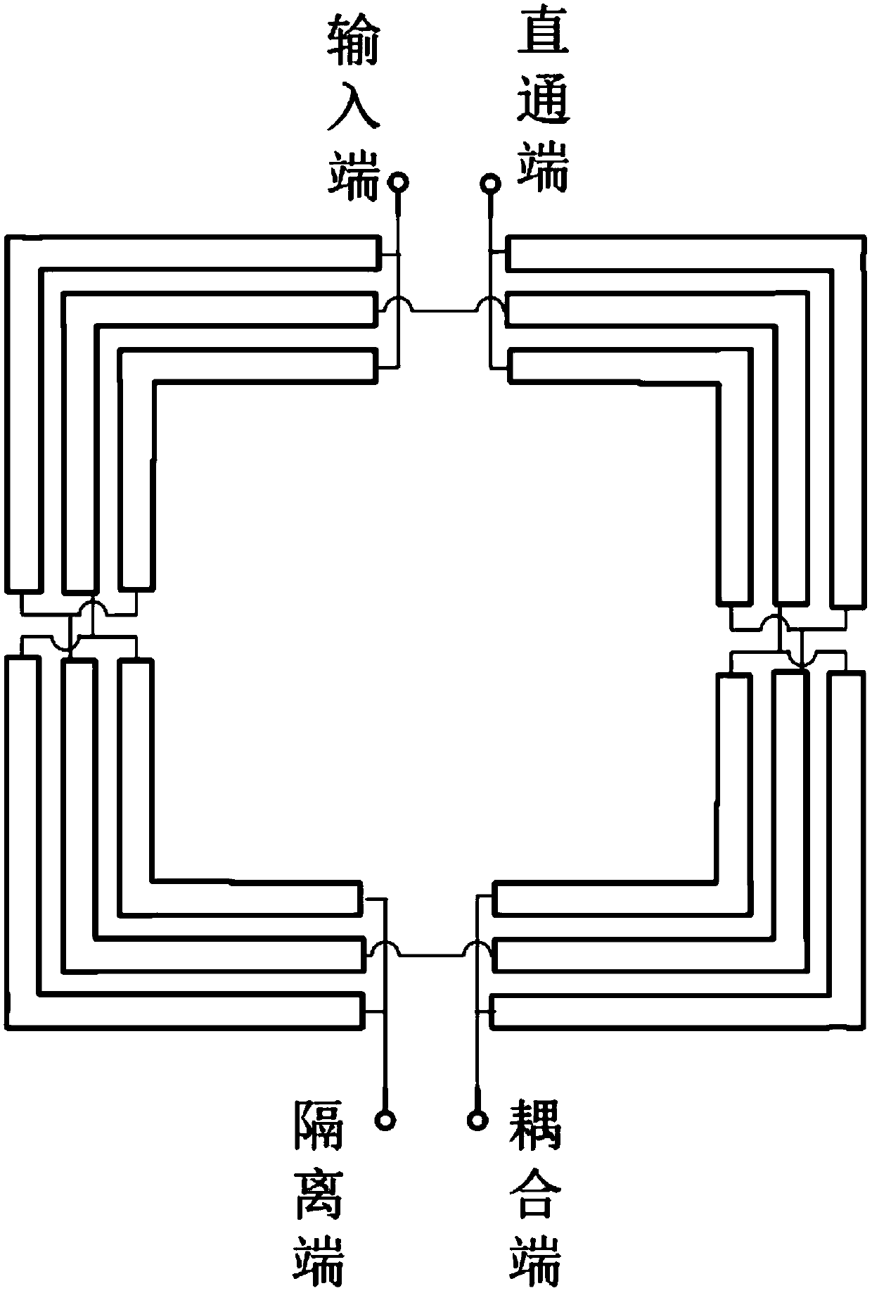 Miniaturized Lange type numerical control monolithic integrated phase shifter