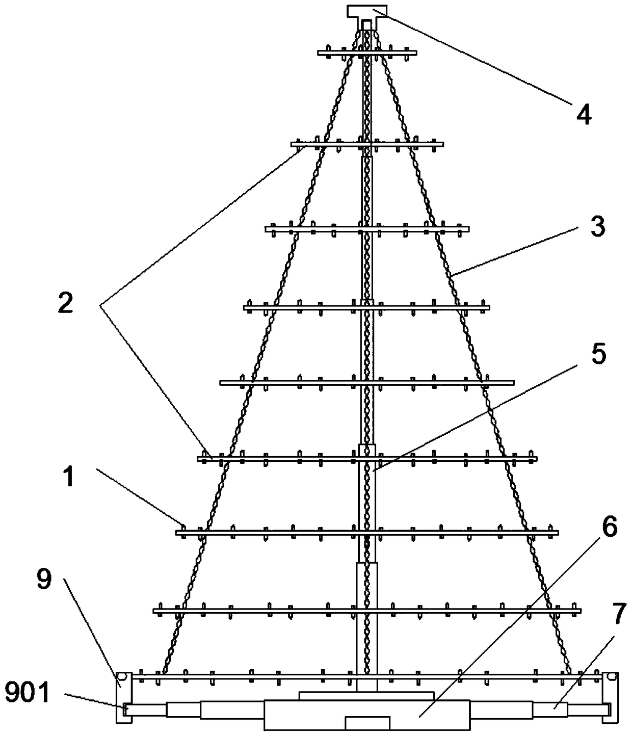 Quick-mounting combined tree-imitating ornamental festoon lamp