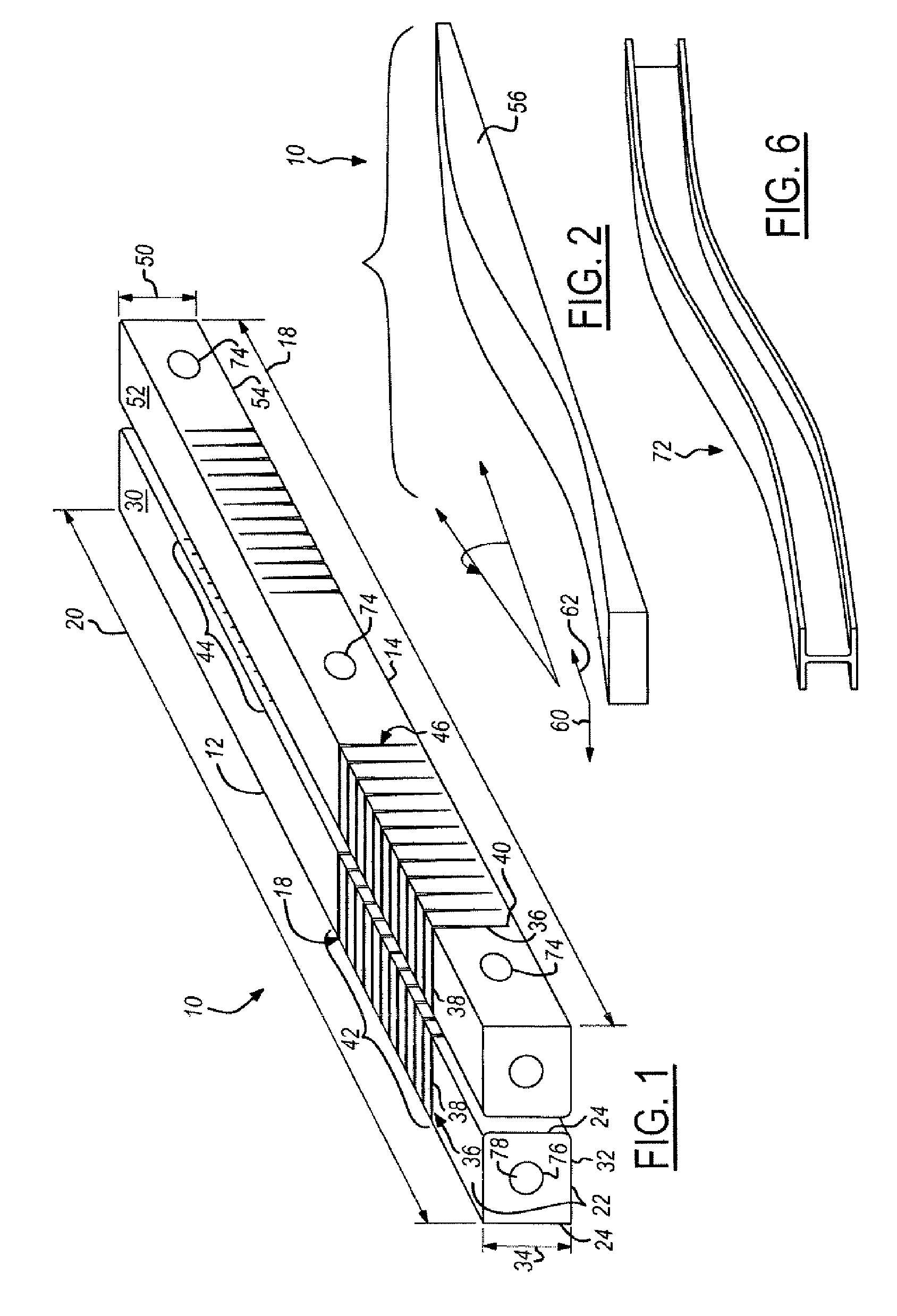 Flexible mandrel for highly contoured composite stringer