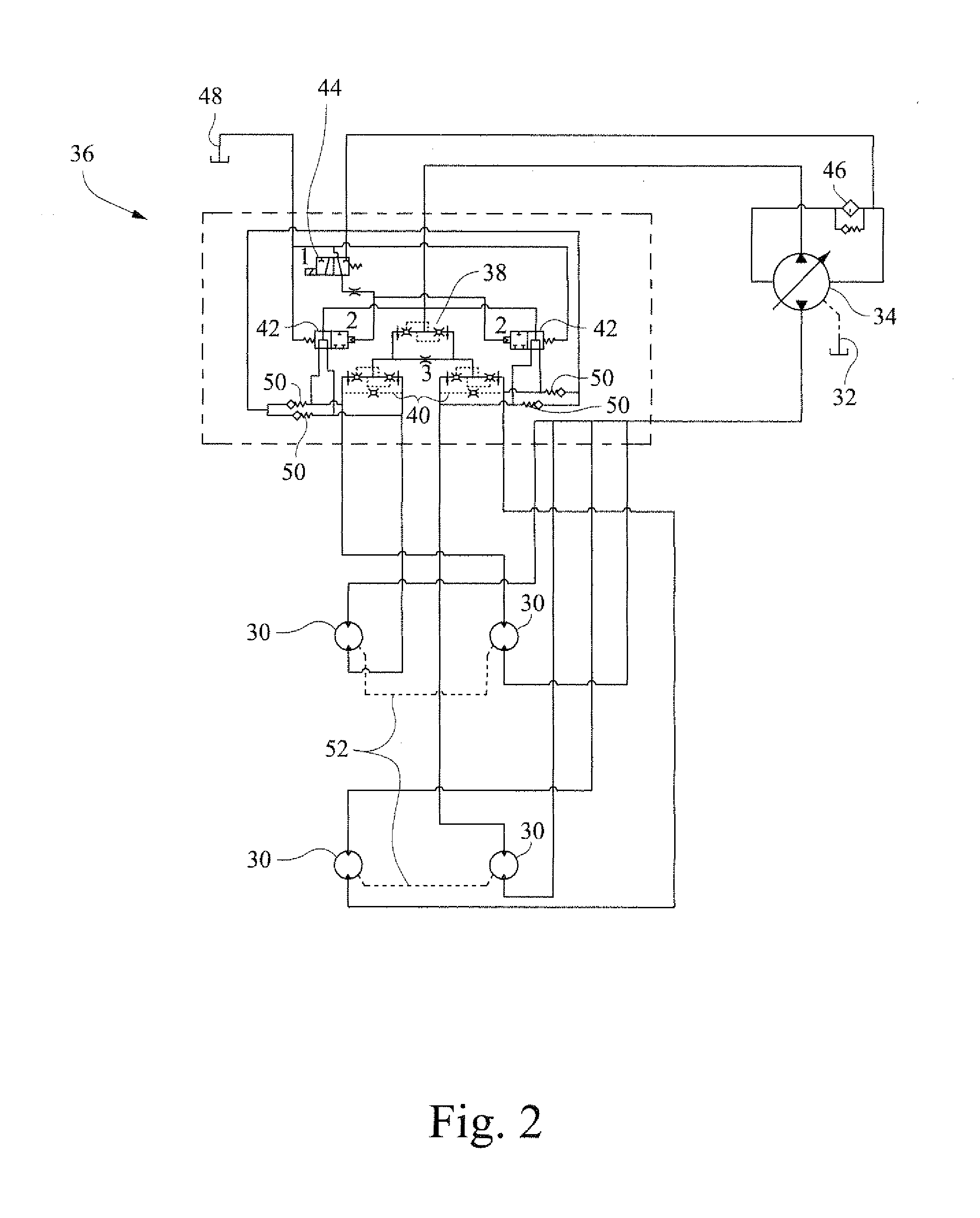 Selectable flow divider drive system