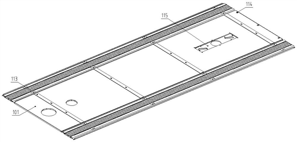 A roof and air duct integrated module structure for subway vehicles