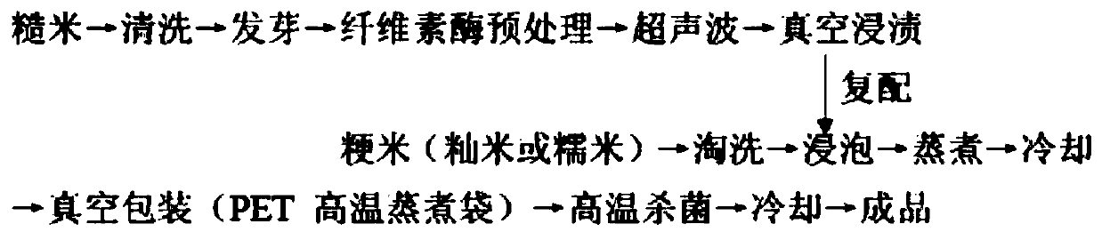 Nutrition-enhanced germinated brown rice compound instant rice and preparation method thereof