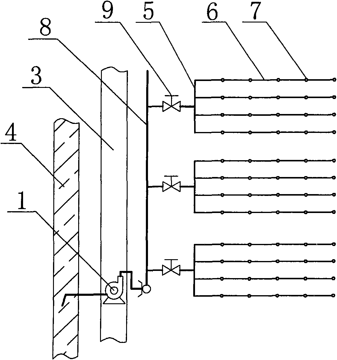 Method for lowering spraying drip irrigation engineering cost