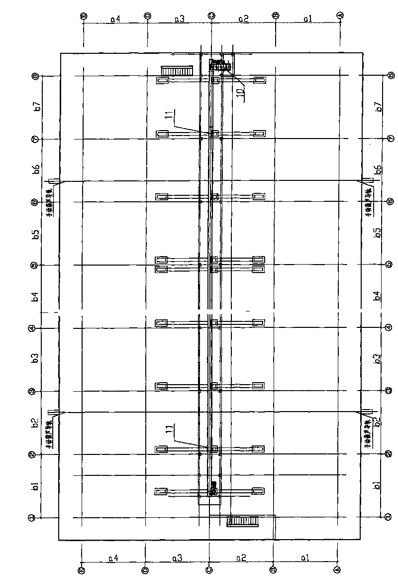 Bulk grain multi-storied warehouse with hollow pillars