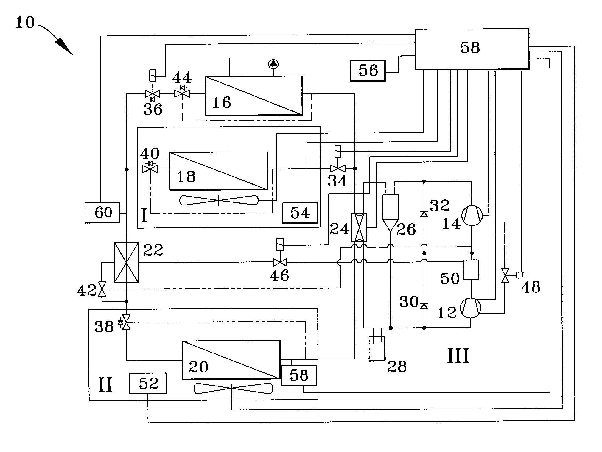 Heat pump system with multi-stage compression