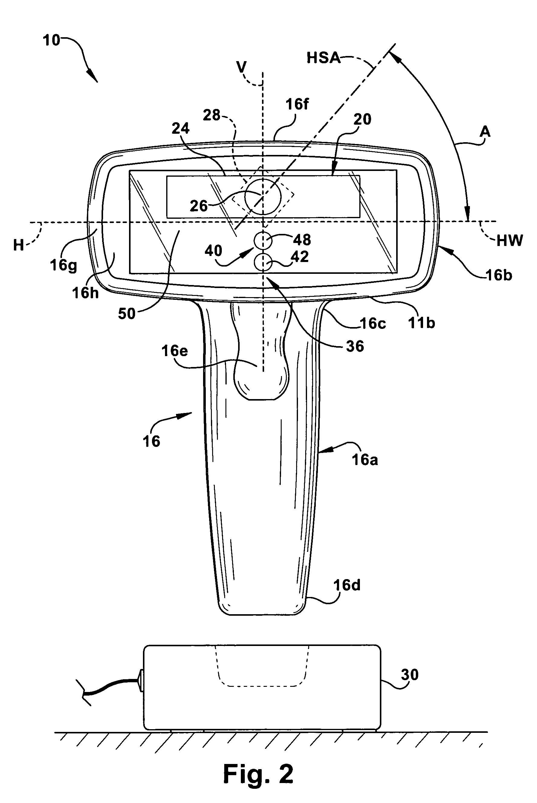 Imaging-based bar code reader with rotated photosensor array