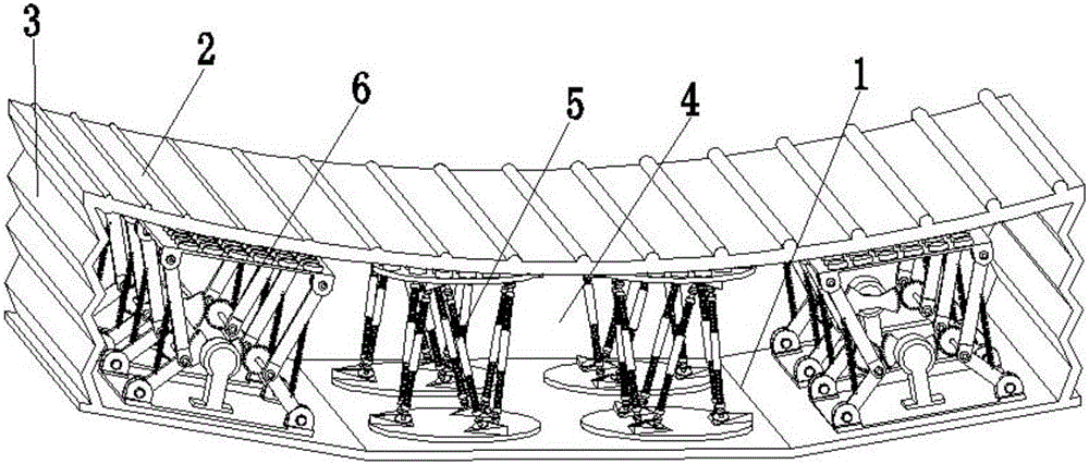 Massage device for hip massage robot based on redundant drive double parallel mechanisms