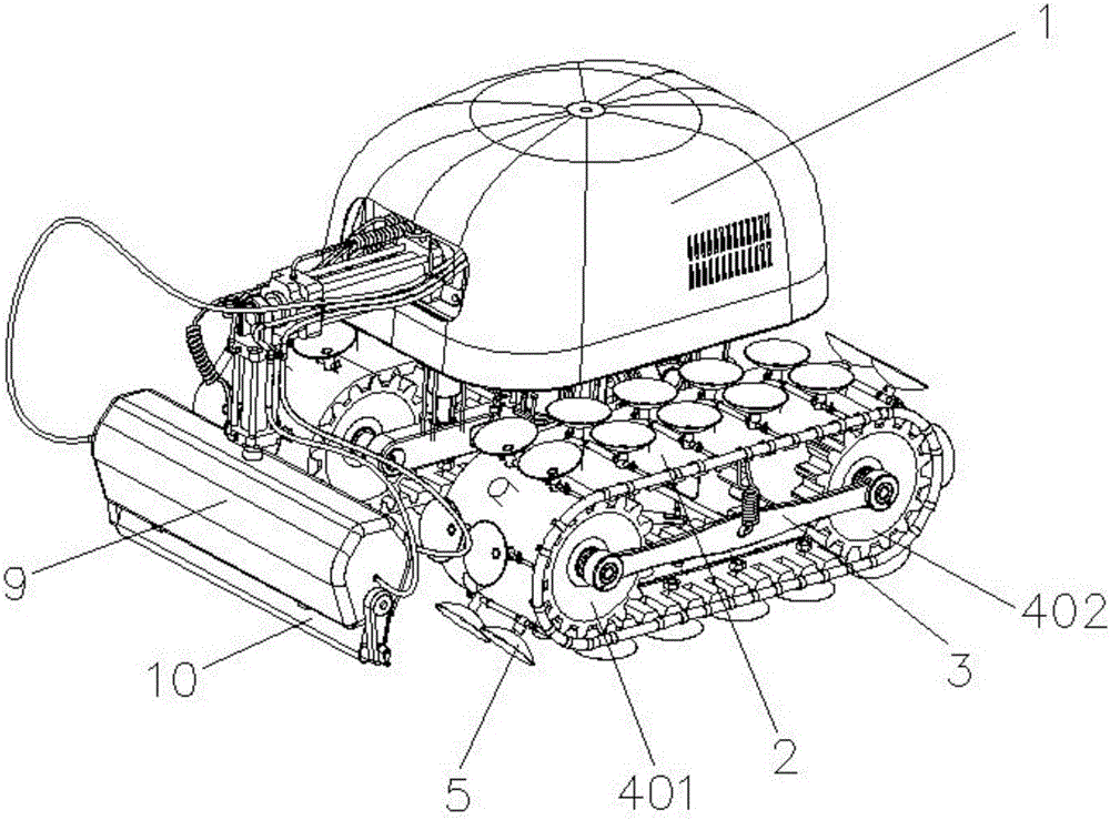 Adsorption-type crawler wall-climbing robot cleaner