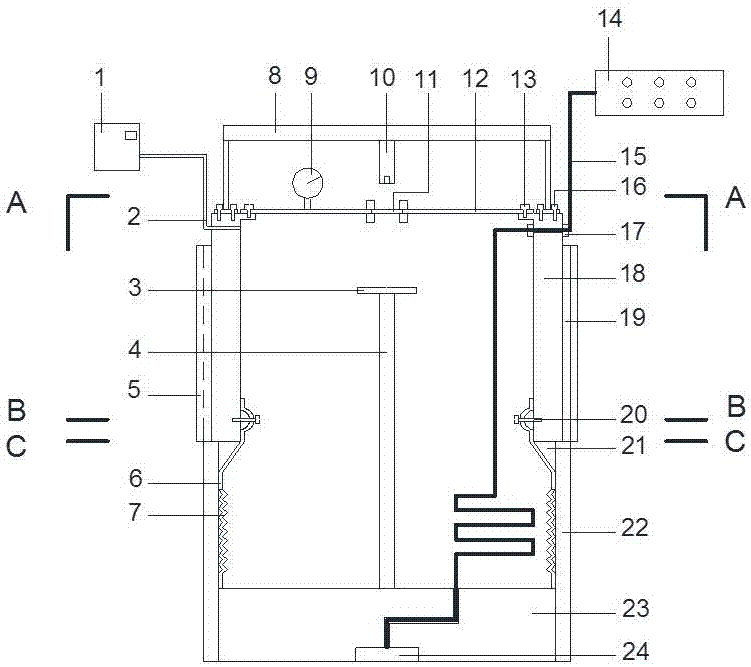 Device and method of simulating complicated pile-loading action on soil surface