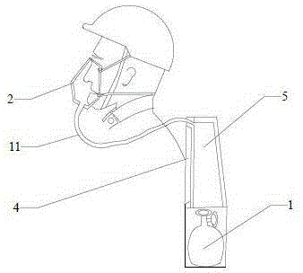 High-temperature-resisting compressed oxygen self-rescuer for fire prevention and protection and rescue