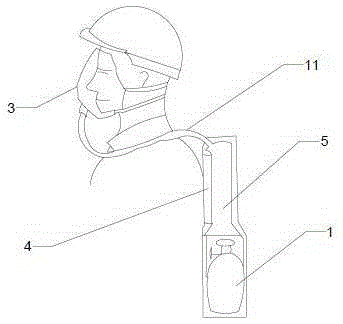 High-temperature-resisting compressed oxygen self-rescuer for fire prevention and protection and rescue