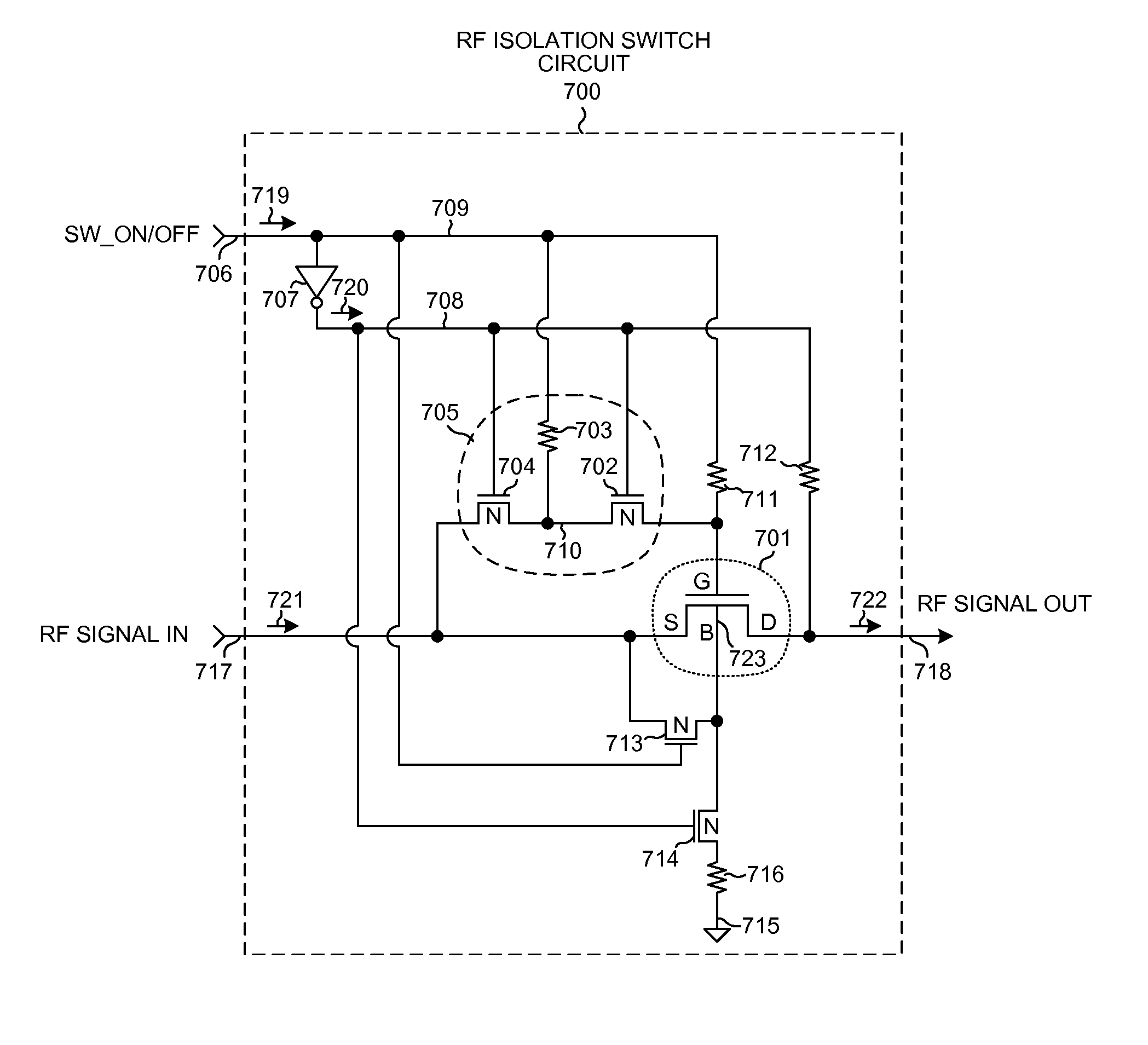 RF isolation switch circuit